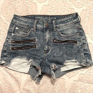 American Eagle High-rise shortie denim shorts